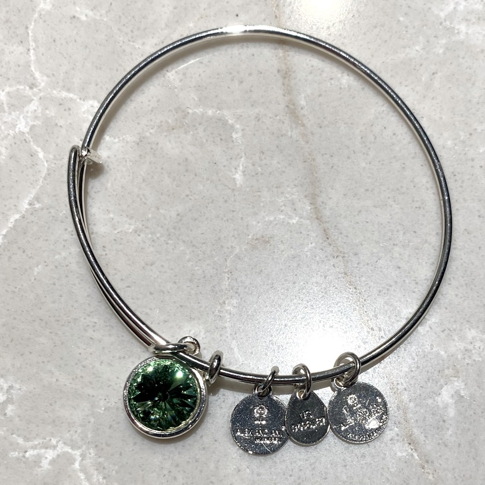 ALEX AND ANI August Birthstone Charm Bangle, Peridot